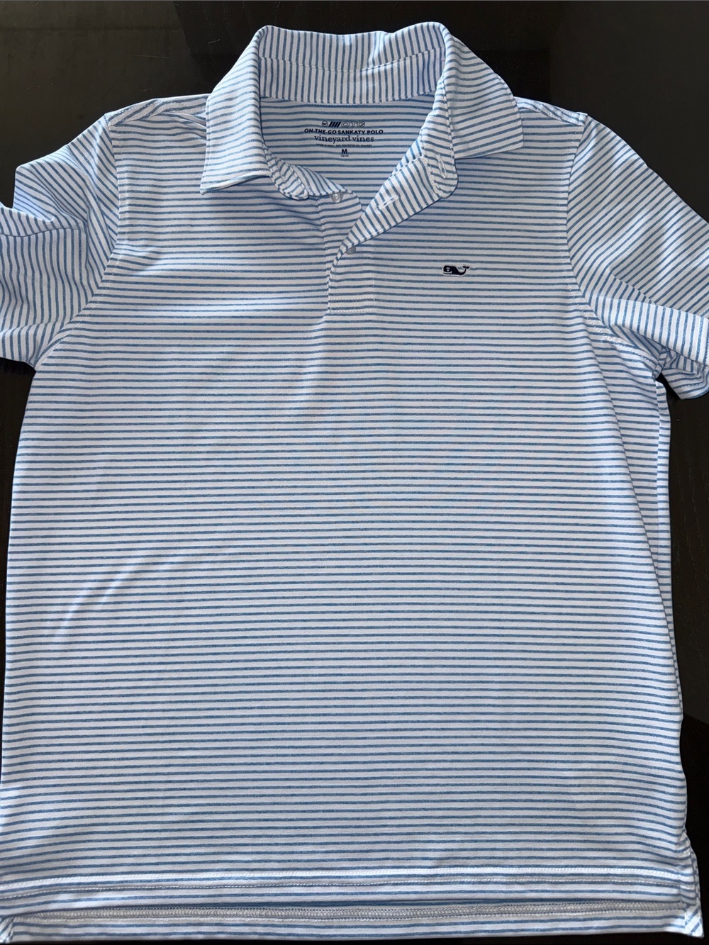 Vineyard Vines Light Blue & White Stripe Polo